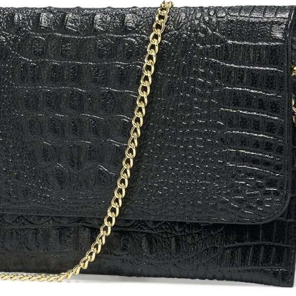 Evening Clutch Purses for Women Elegant Wristlet Wallets Crocodile Pattern PU Le - Picture 2 of 7